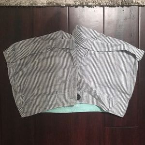 Gray striped women shorts